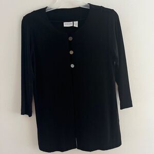 Chico’s woman cardigan blouse long sleeve button up Large Size 1 Large